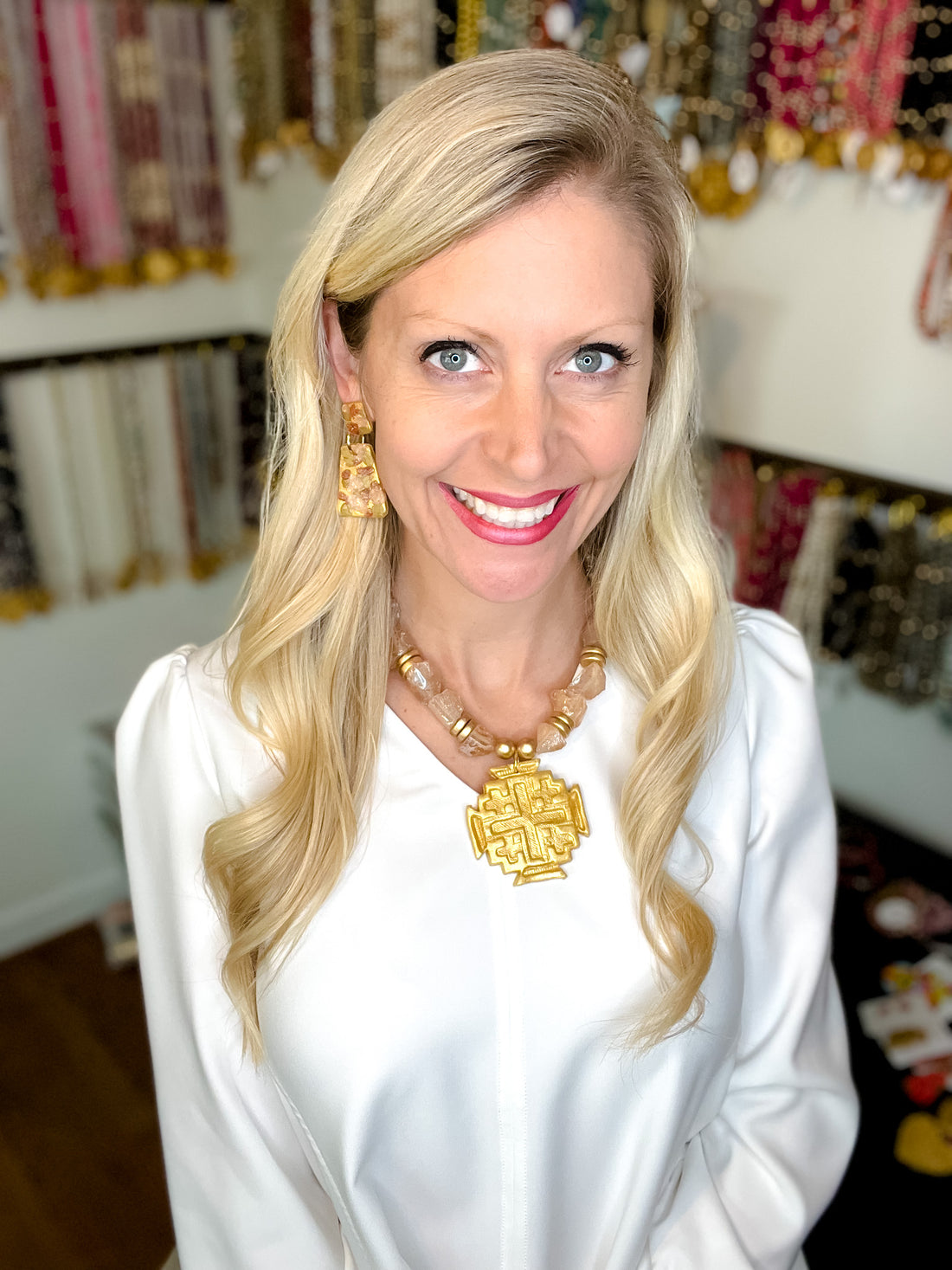 Gold, Rose Gold, Bronze & Opal Double Dangles