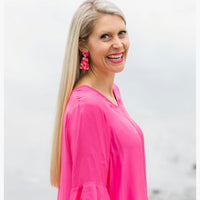 Pink, Red & Opal Confetti Dangles