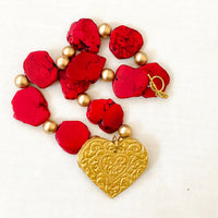 Red Turquoise Nuggets with Heart