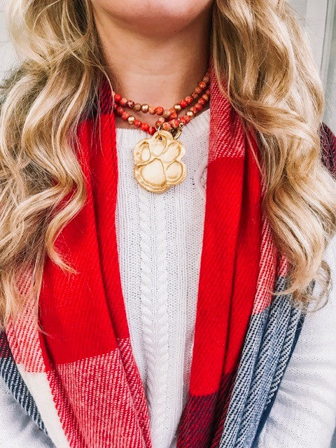 Orange Sea Sediment Jasper with Tiger Paw