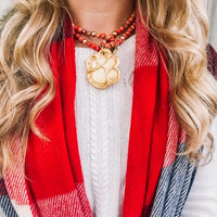 Orange Sea Sediment Jasper with Tiger Paw