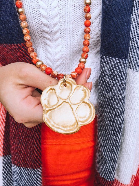 Orange Sea Sediment Jasper with Tiger Paw