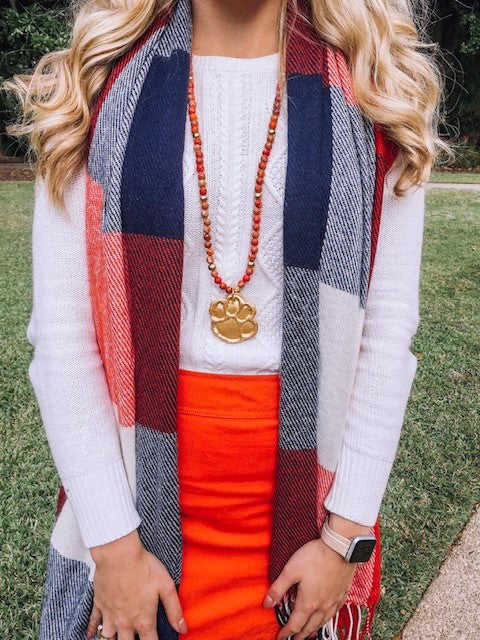 Orange Sea Sediment Jasper with Tiger Paw