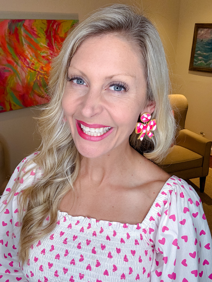 Multi Pink Bows Dangles