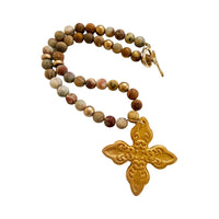 18" Crazy Lace Jasper with Kait Cross