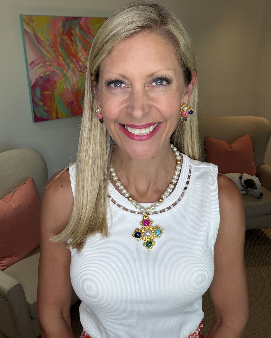 Esther Studs with Multi Gems