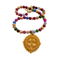 18" Multicolor Jade with Annette Cross