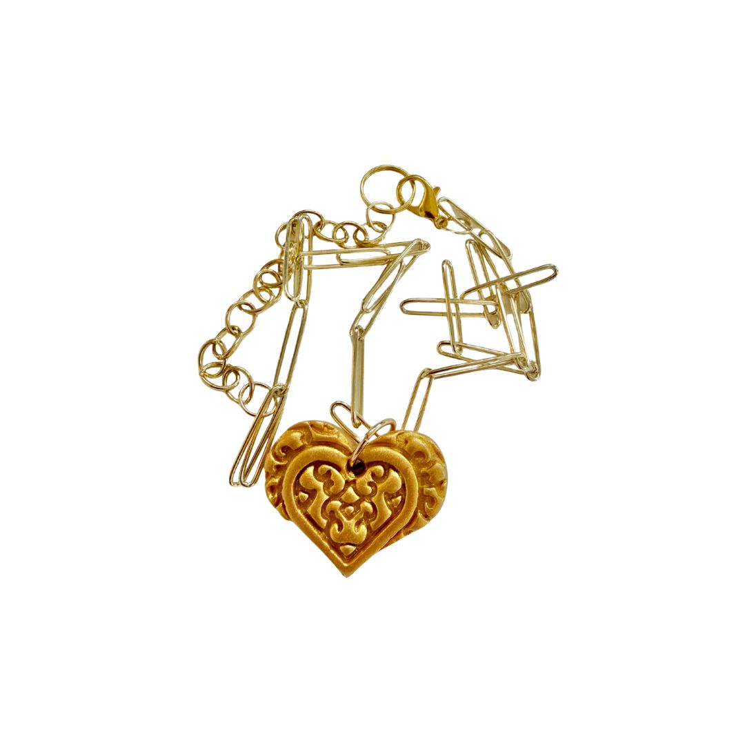 18" Paperclip Chain with Small Heart