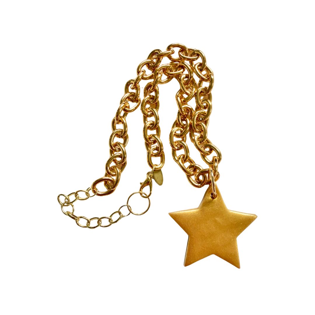 Gold Chain Star Medallion