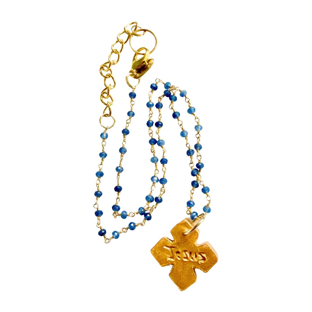 Blue Chain with Elaina Cross