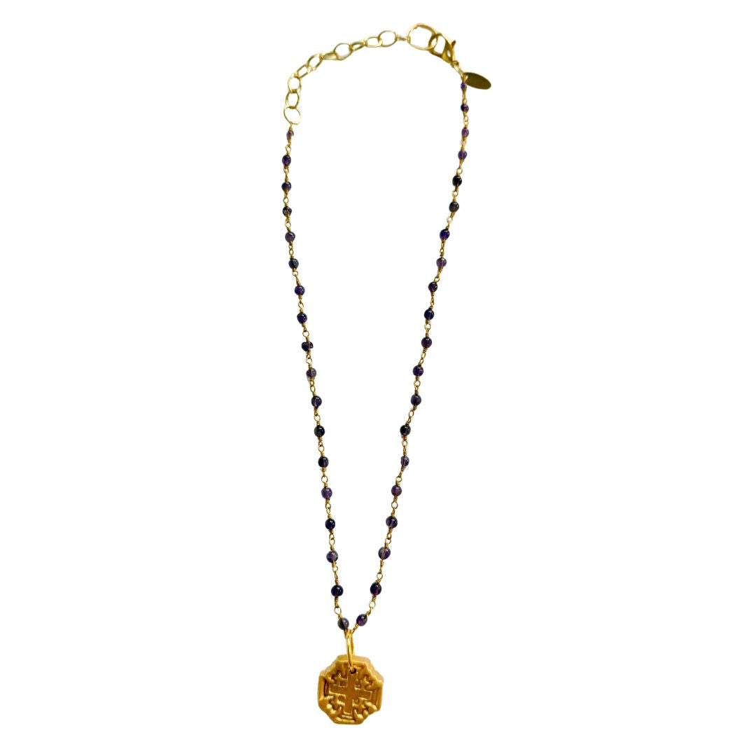 Purple Chain with Jerusalem Cross