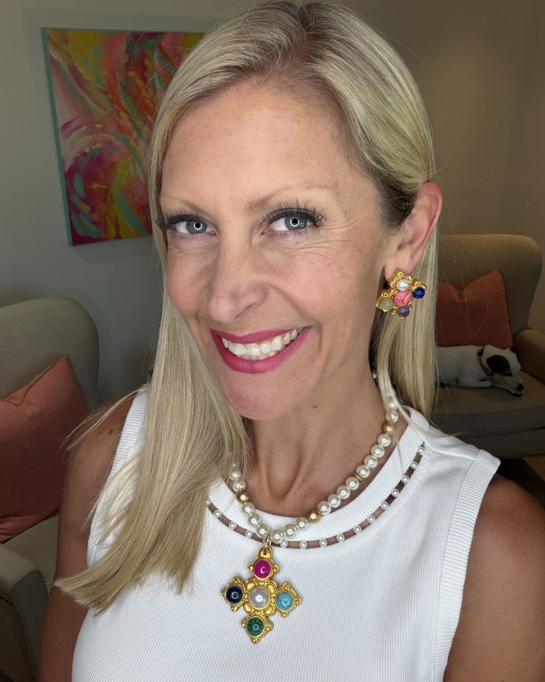 Esther Studs with Multi Gems