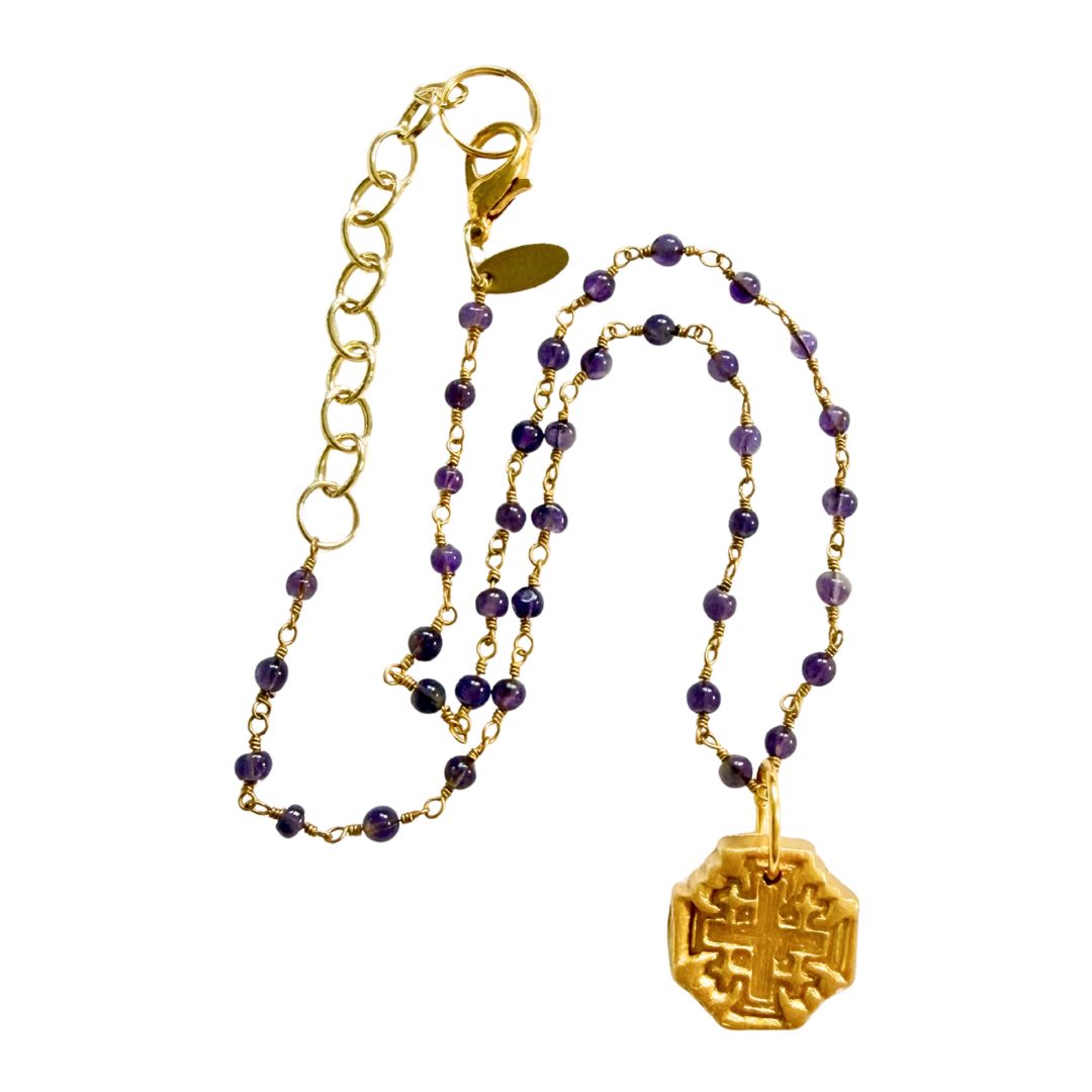 Purple Chain with Jerusalem Cross