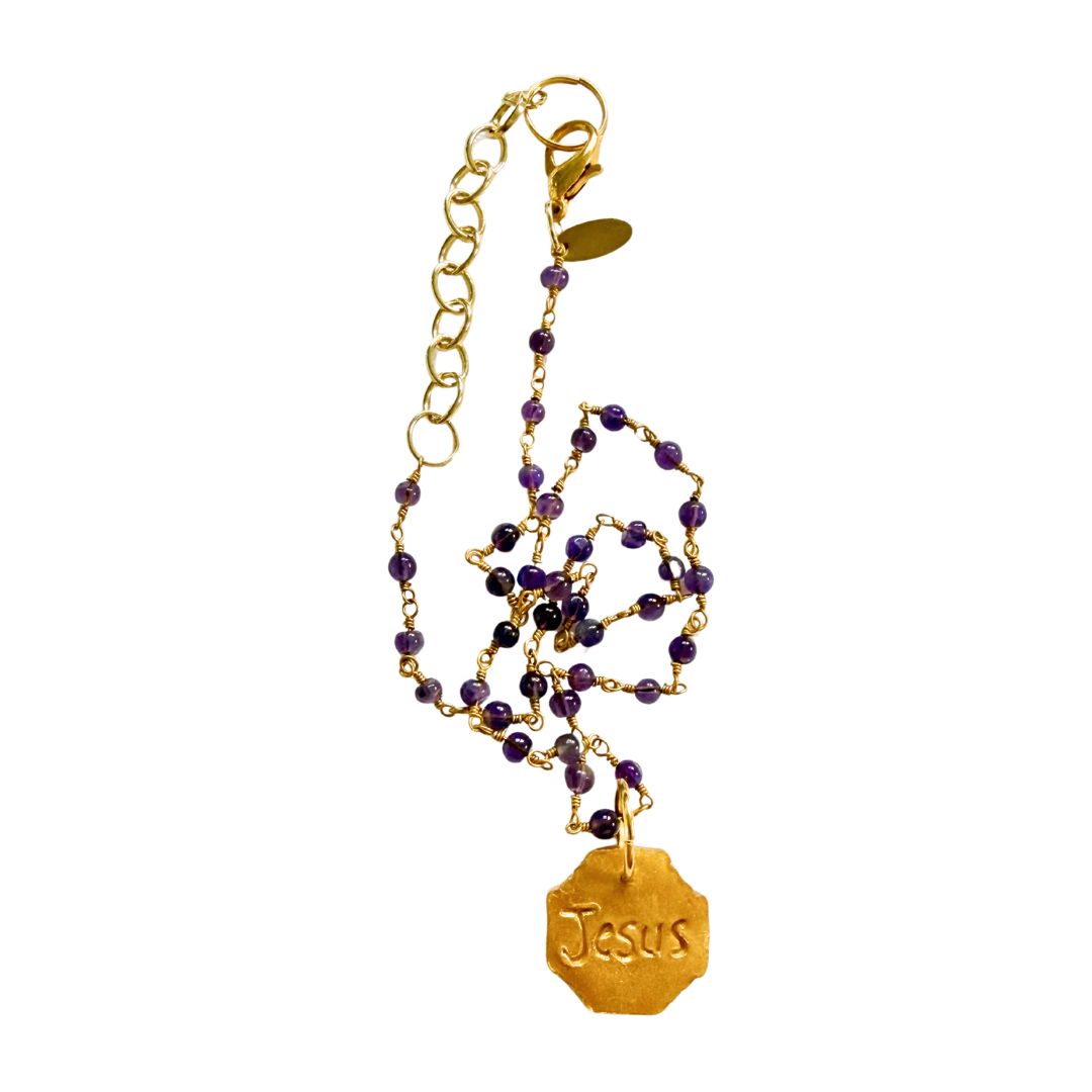 Purple Chain with Jerusalem Cross