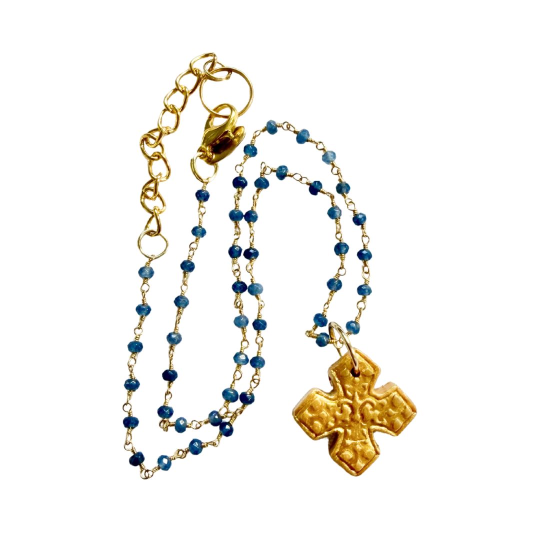 Blue Chain with Elaina Cross