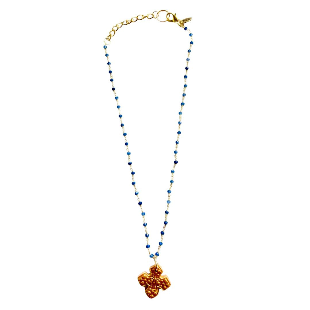 Blue Chain with Elaina Cross