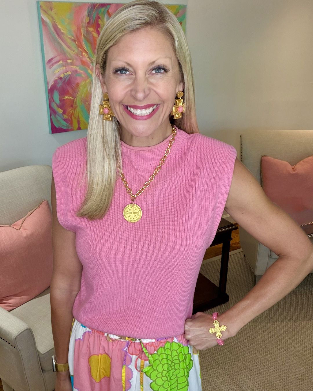Anna Dangles with Pink Gem