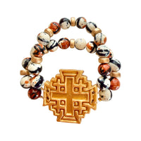 Coffee Rain Flower Jasper with Jerusalem Bracelet