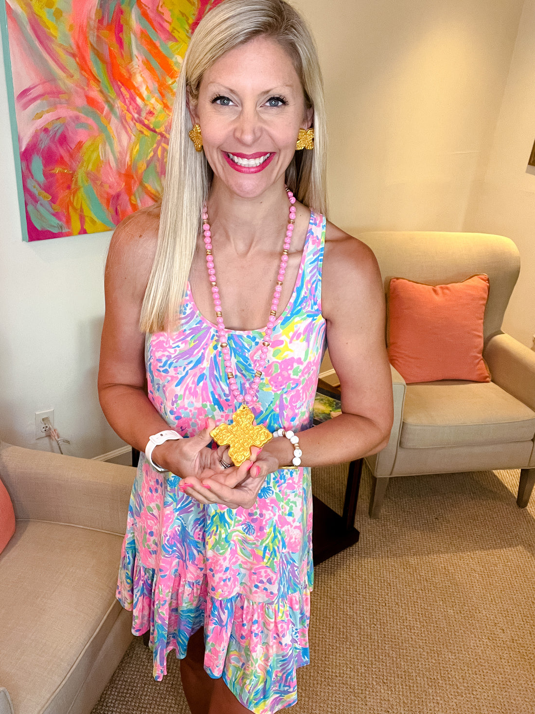 Bright Pink Jade with Lydia Cross