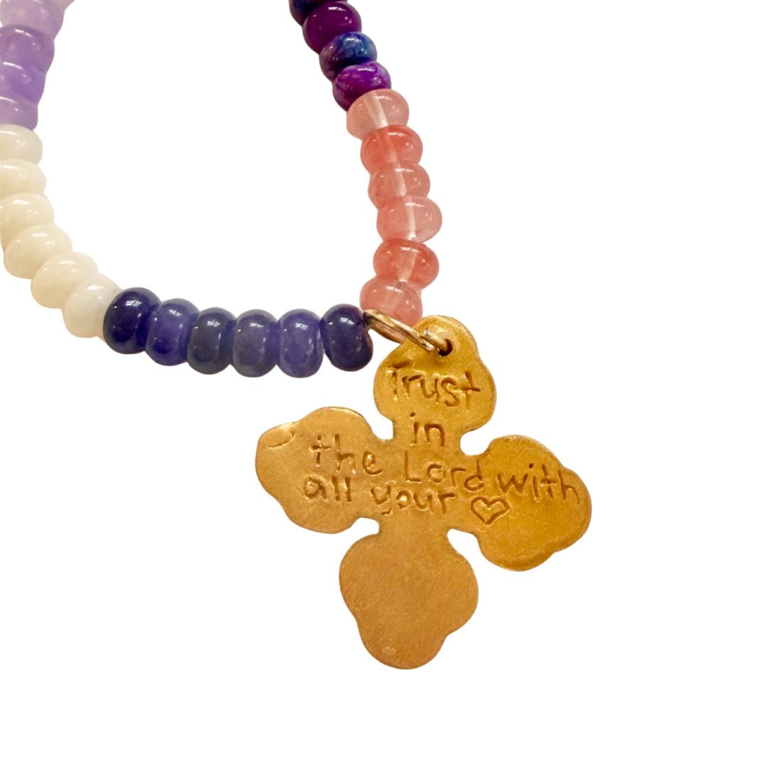 18" Multi Purple Rondelles with Megan Cross