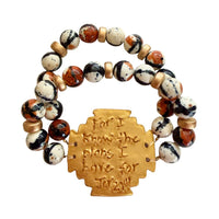 Coffee Rain Flower Jasper with Jerusalem Bracelet