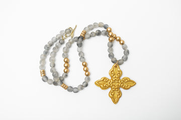 Grey African Glass with Kait Cross