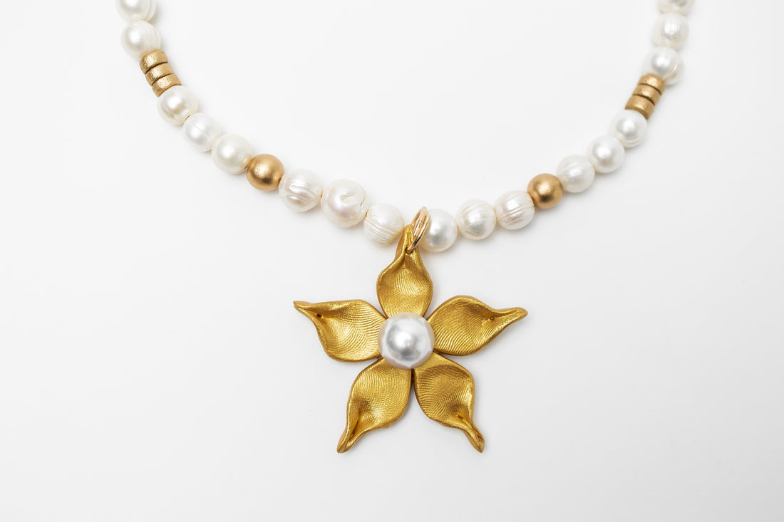 Freshwater Pearls with Pearl Stargazer Lily