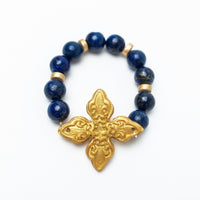 Lapis Lazuli with Kait Cross Bracelet