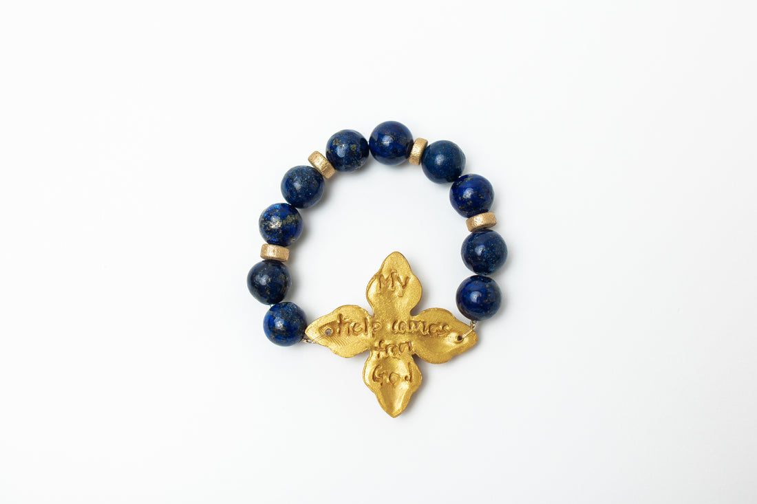 Lapis Lazuli with Kait Cross Bracelet