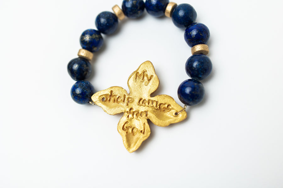 Lapis Lazuli with Kait Cross Bracelet