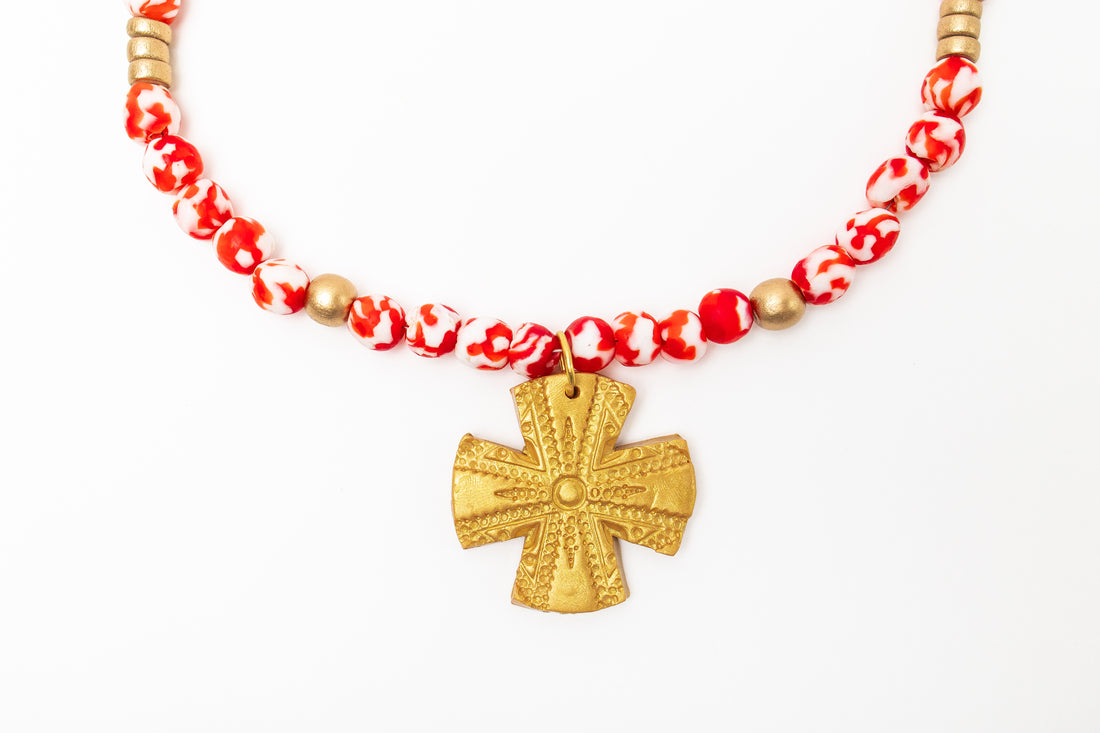 Red and White African Glass with Rachel Cross
