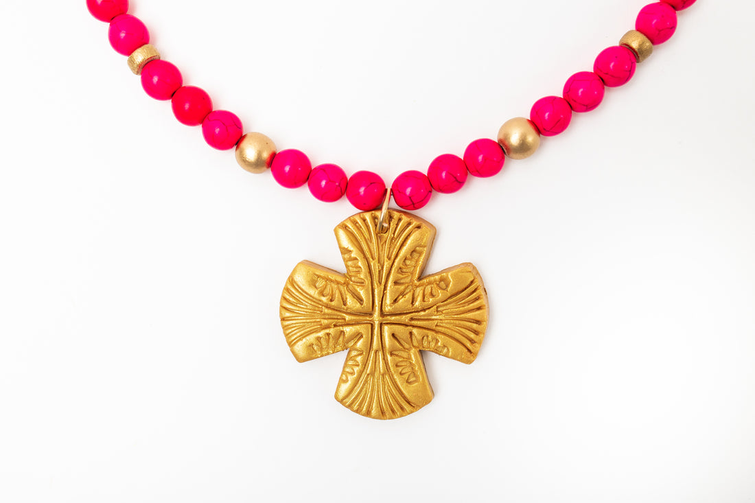 Hot Pink Jade with Martha Cross