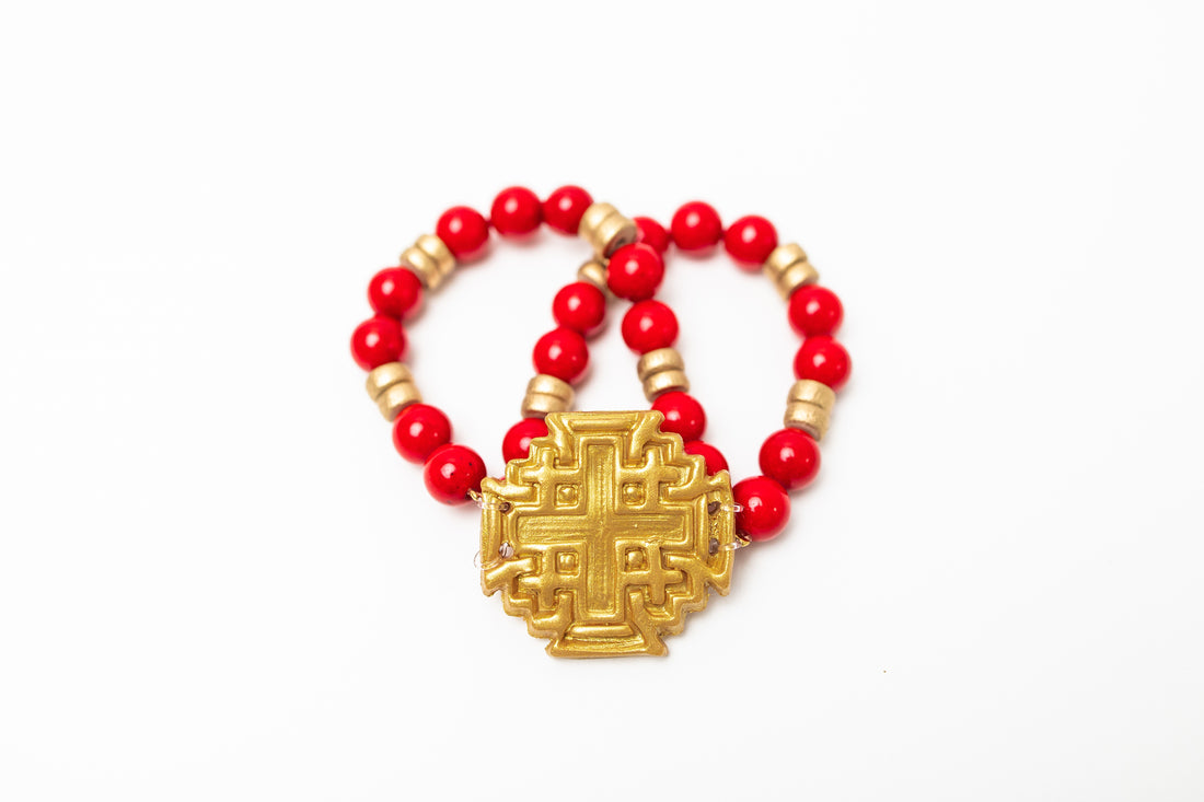Red Jade with Jerusalem Bracelet