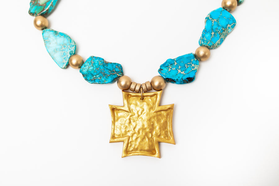 Turquoise Sea Jasper Nuggets with Neal Cross