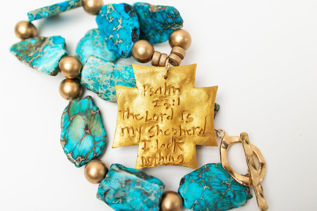Turquoise Sea Jasper Nuggets with Neal Cross