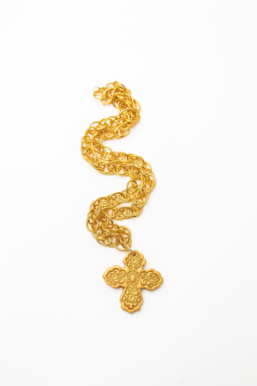 34" Double Gold Chain with Susie Cross