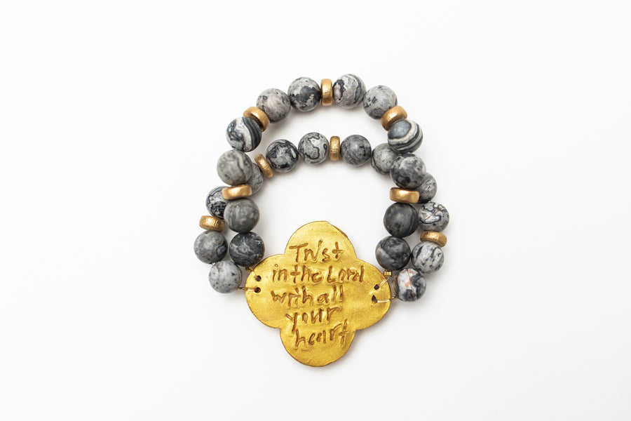 Gray Map Jasper Double with Macie Cross