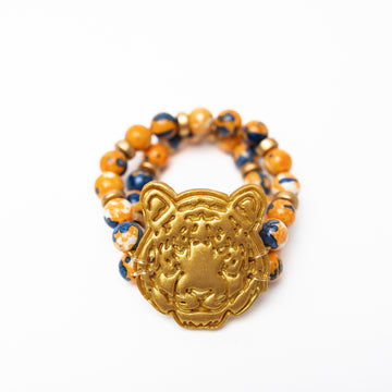 Orange and Blue Double Rainflower Jasper with Tiger