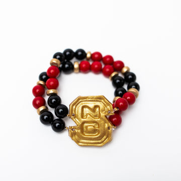 Red and Black Double Jade with NC Medallion