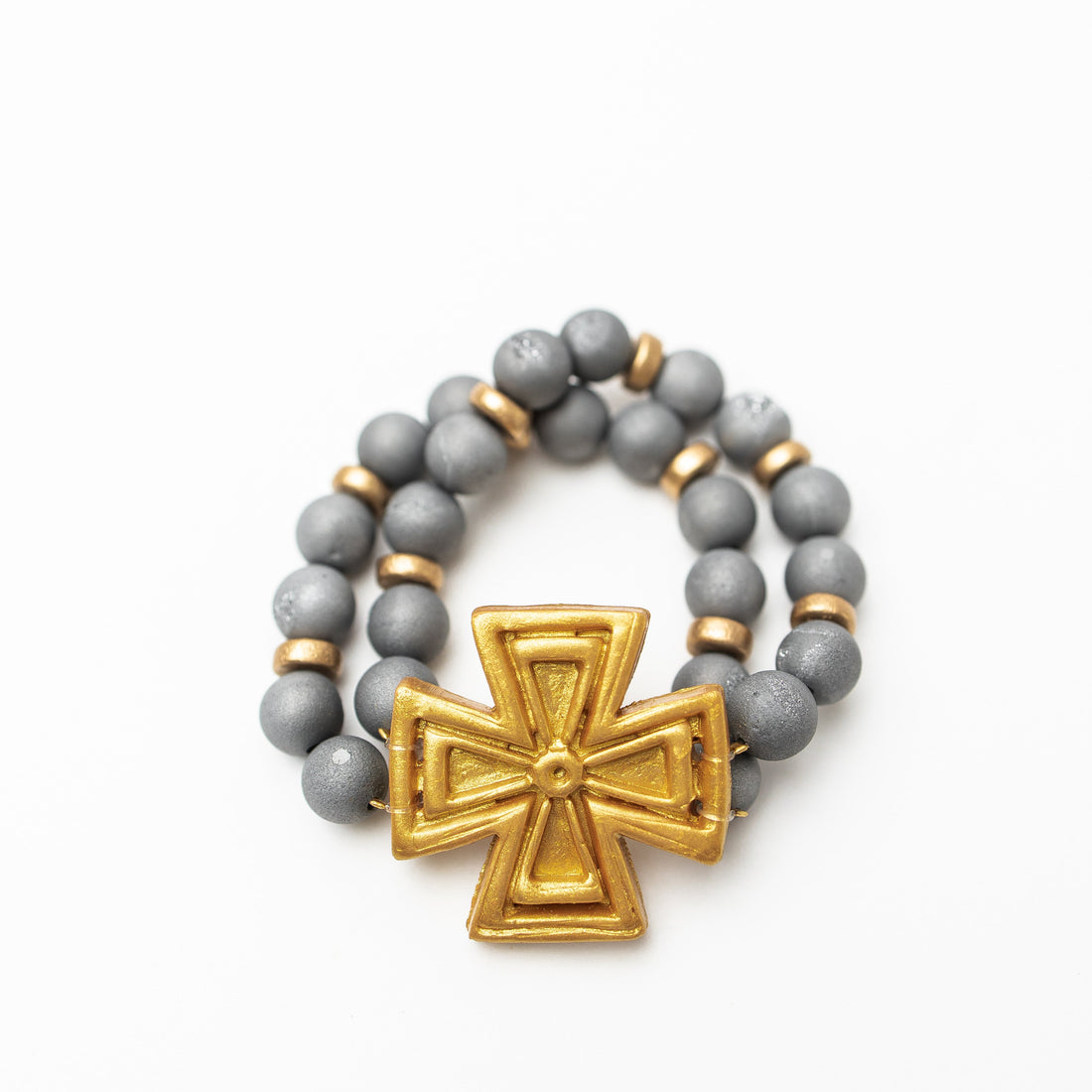Silver Druzy Double with Anna Cross