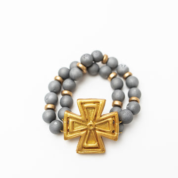 Silver Druzy Double with Anna Cross