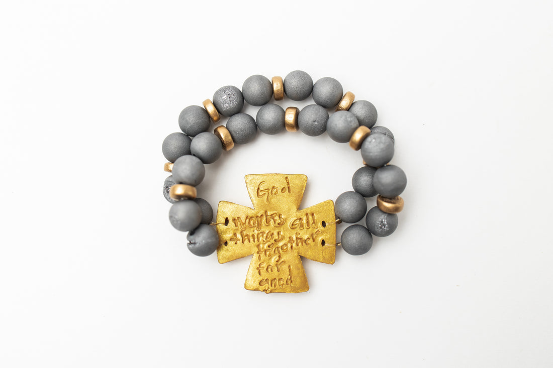 Silver Druzy Double with Anna Cross