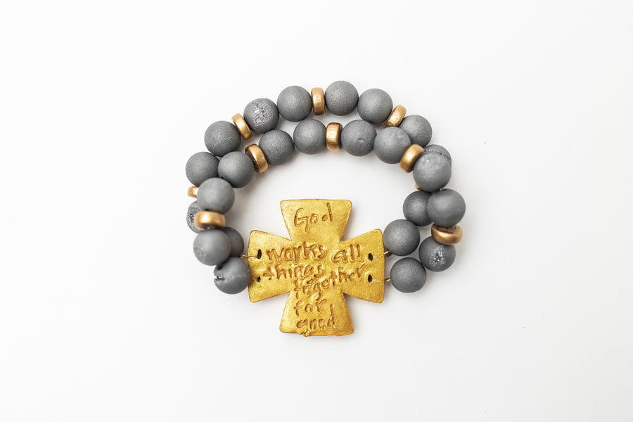 Silver Druzy Double with Anna Cross