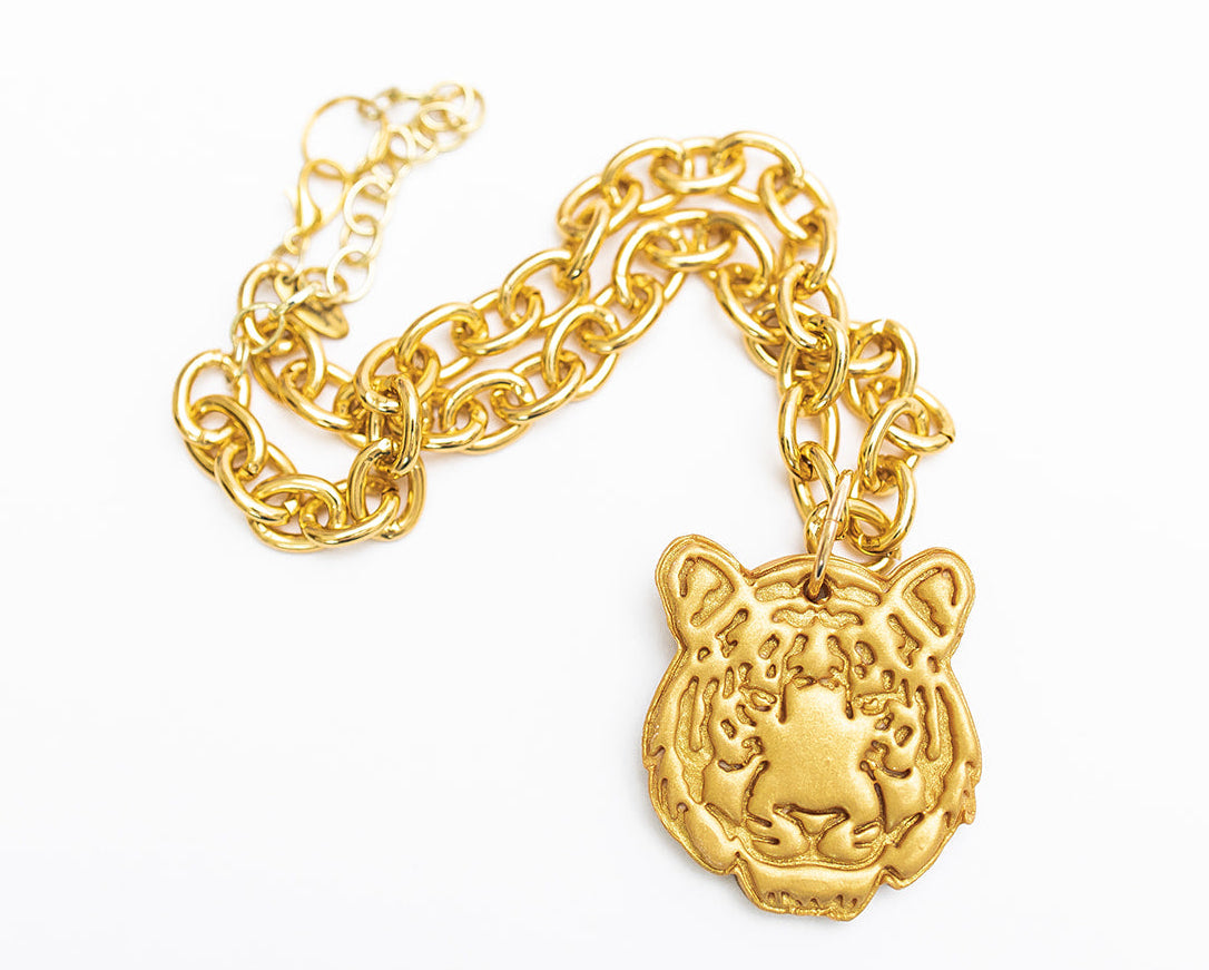 Gold Chain with Medium Tiger