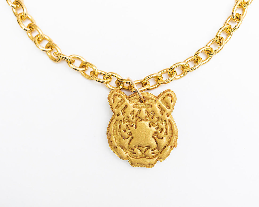 Gold Chain with Medium Tiger