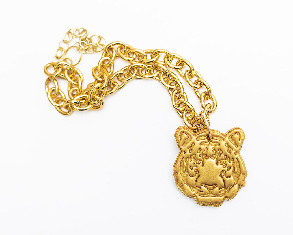 Gold Chain with Medium Tiger