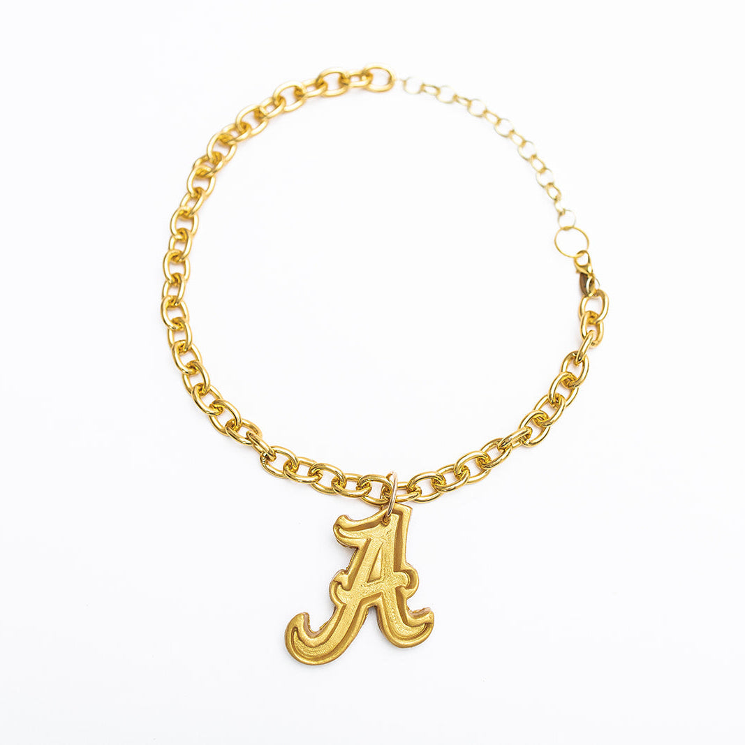 Gold Chain with Medium A letter