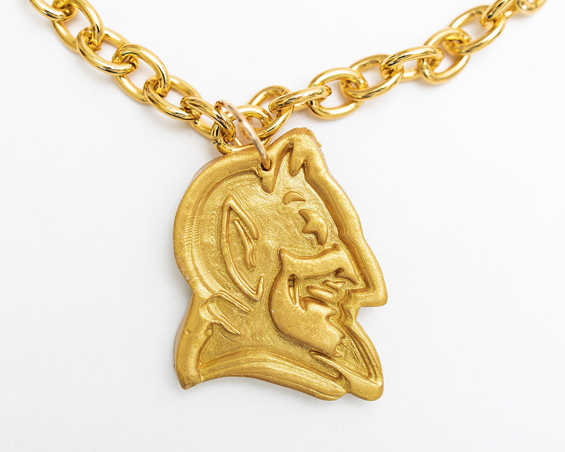 Gold Chain with Blue Devil