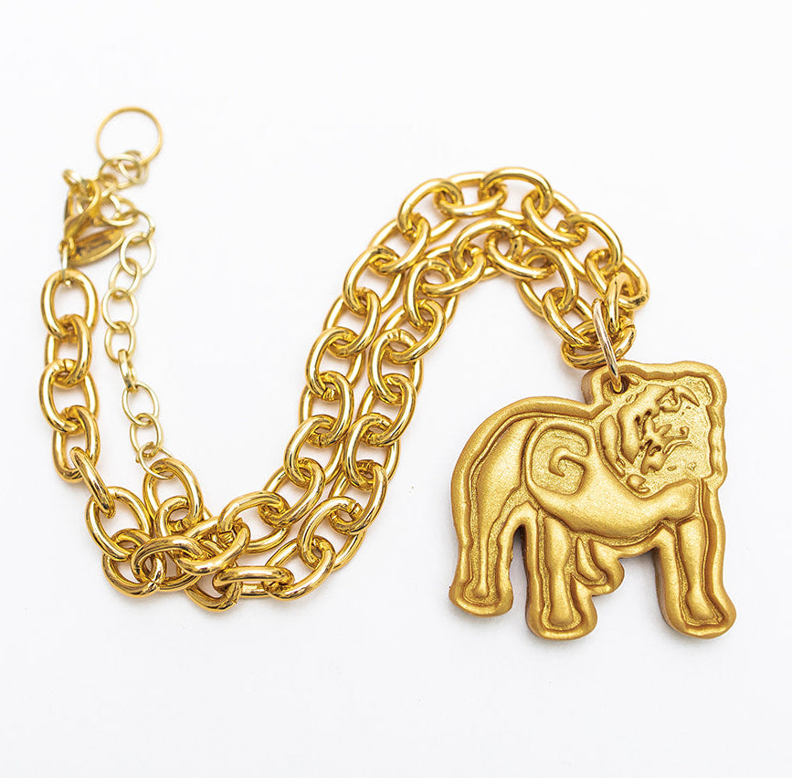 Gold Chain with Medium Bulldog