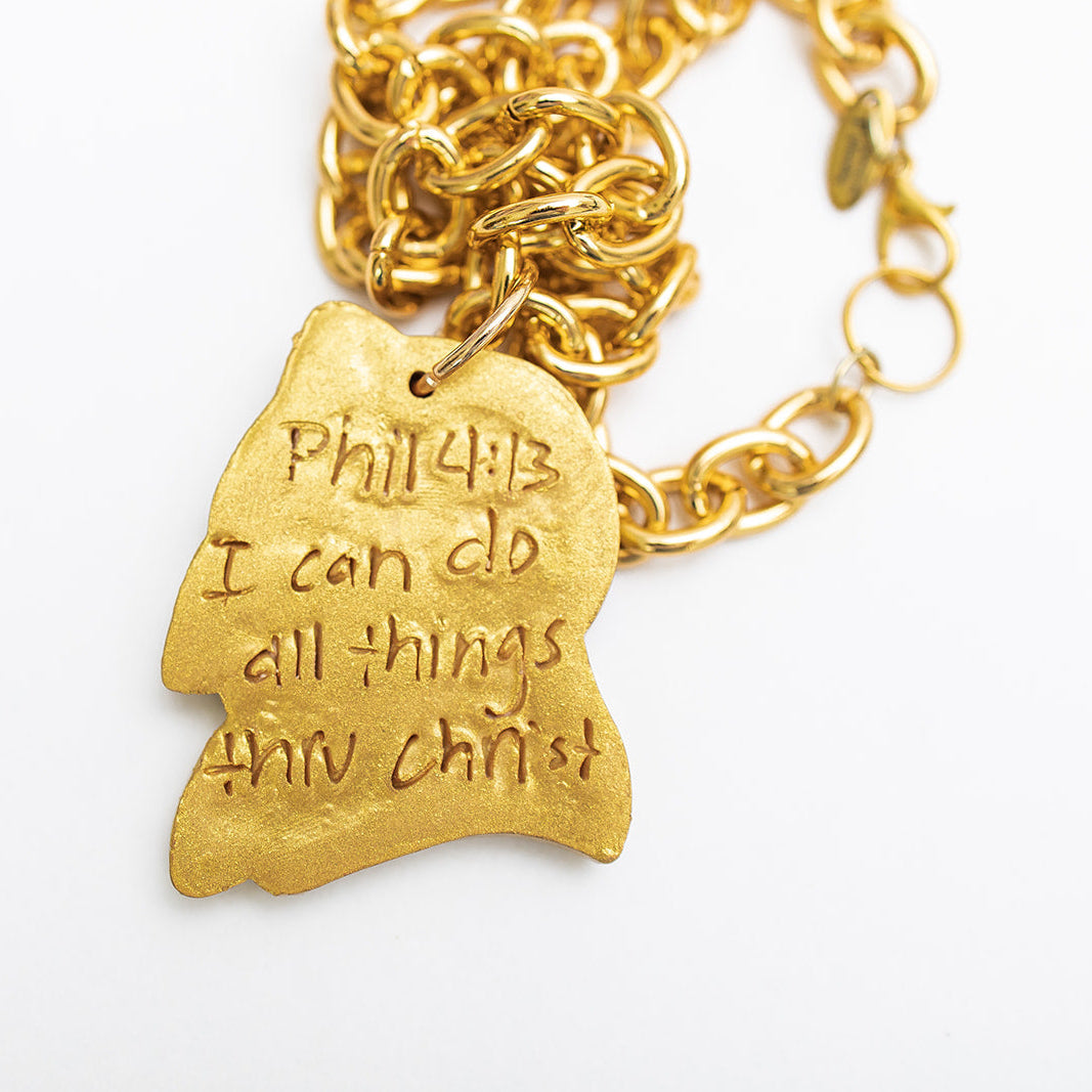 Gold Chain with Blue Devil